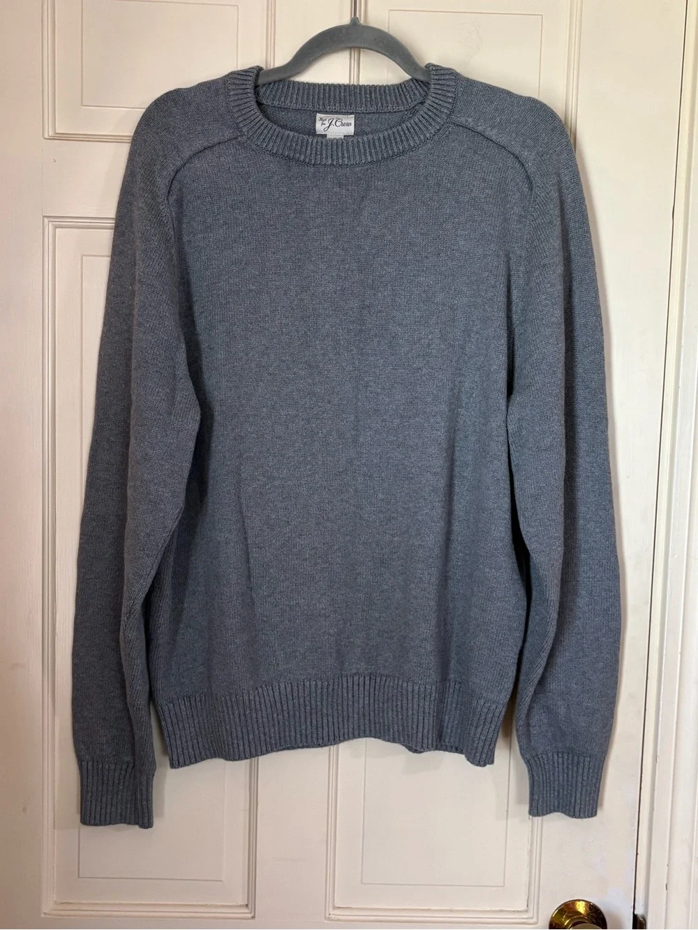 J Crew Sweater Mens X-Large Gray Heritage Cotton Crewneck Pullover Classic